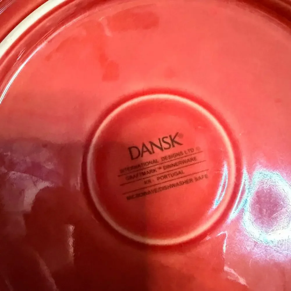 Set of 2 Dansk Craftmark Portugal Poppy Red Dinner Plate, 12